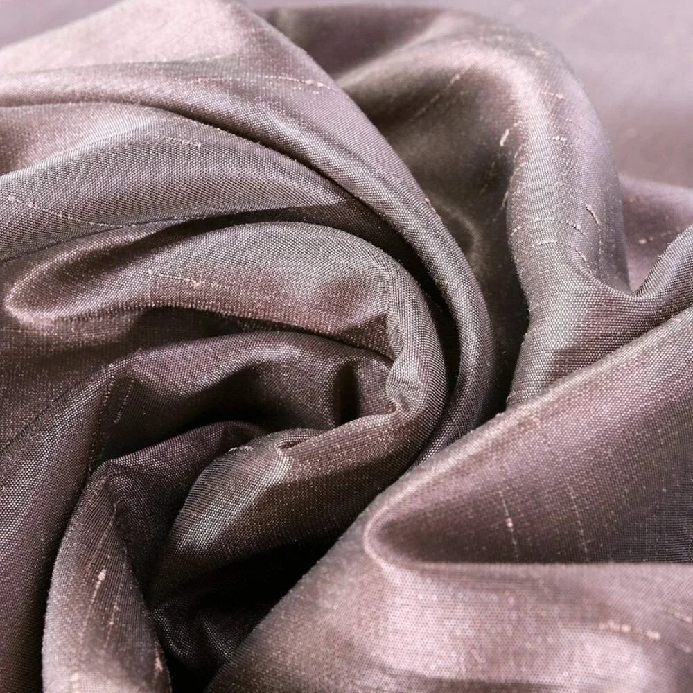 Smokey Plum Blackout Curtains Set 2 Panels Silk Thermal Room Darkening